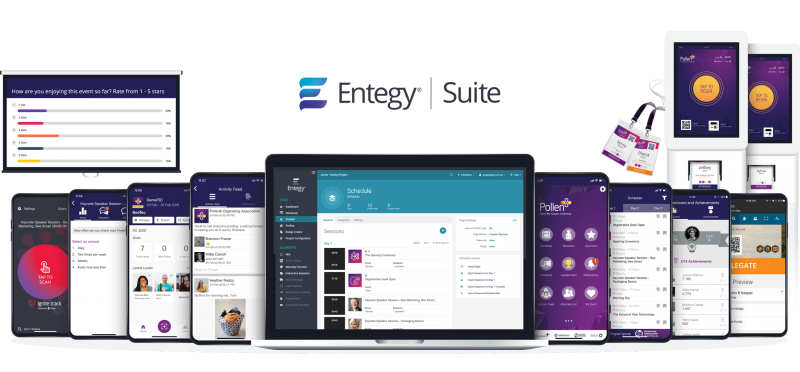 Array of Entegy Suite products on devices